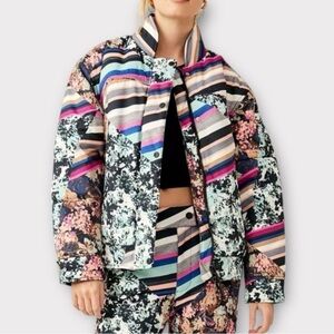 FP Movement by Free People Multicolor Striped & Floral Puffer Jacket